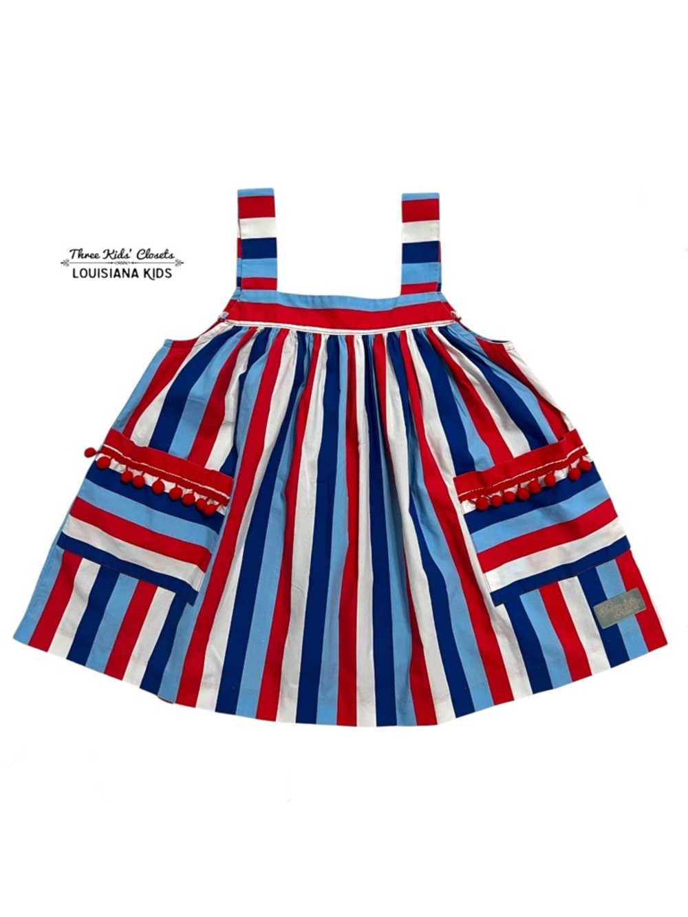 Eleanor Rose 5-6Y Red White Blue Patriotic Striped Tunic